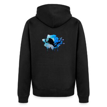 Taucher Diving Tauchsport T Shirt - Unisex Premium Bio Zip Hoodie - Schwarz - Hinten - Nico (187cm)
