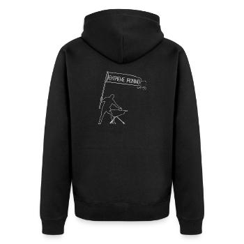 Iron ironing board man flag font sport - Unisex Premium Organic Zip Hoodie - black - Back - Nico (187cm)