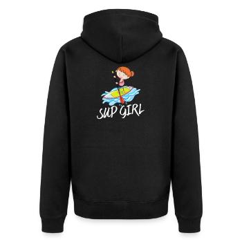 SUP Girl The SUP Shirt for Girls, Women Girls - Unisex Premium Organic Zip Hoodie - black - Back - Nico (187cm)
