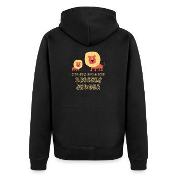 Famille grand lion frère grand frère t-shirt - Veste à capuche bio Premium Unisexe - noir - Dos - Nico (187cm)