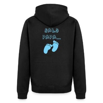 Bald dad baby birth boy pregnancy father - Unisex Premium Organic Zip Hoodie - black - Back - Nico (187cm)