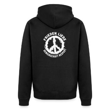 Peace Love Community Respect Peace - Veste à capuche bio Premium Unisexe - noir - Dos - Nico (187cm)