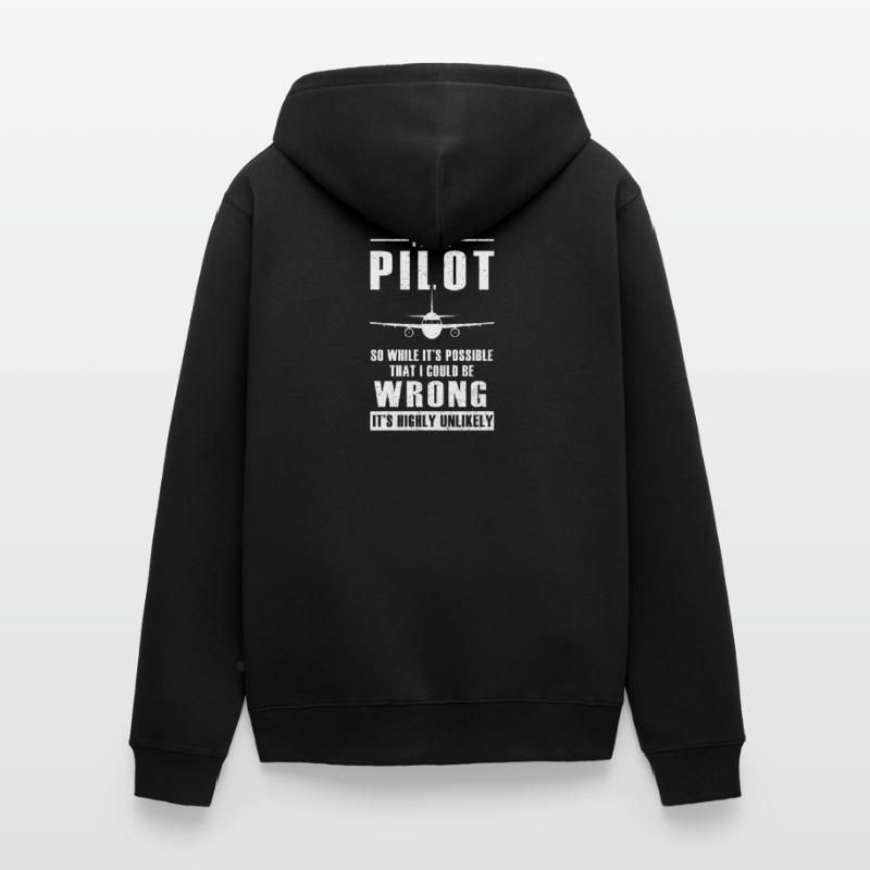 Ich Bin Ein Pilot Piloten Geschenk Unisex Premium Bio Zip Hoodie