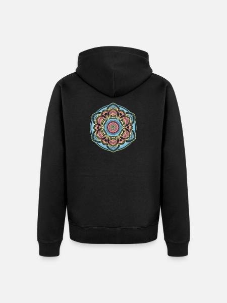 Mandala Hindou - Veste à capuche bio Premium Unisexe - noir