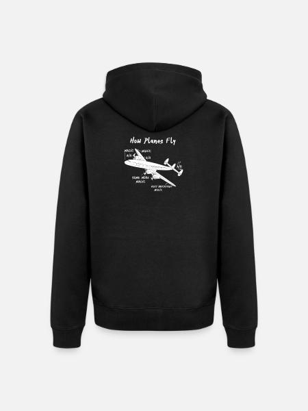 How planes fly - Unisex Premium Organic Zip Hoodie - black