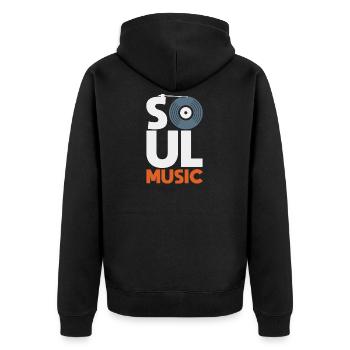 Soul Musik Geschenk Kinder Weihnachten - Unisex Premium Bio Zip Hoodie - Schwarz - Hinten - Nico (187cm)