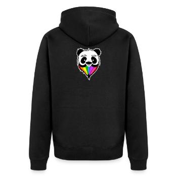 Panda Schwule Lesben Gaypride Bär Bart - Unisex Premium Bio Zip Hoodie - Schwarz - Hinten - Nico (187cm)