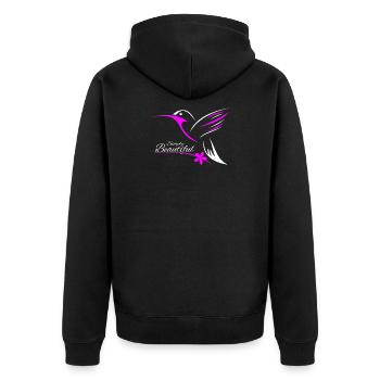 humming-bird - Unisex Premium Organic Zip Hoodie - black - Back - Nico (187cm)
