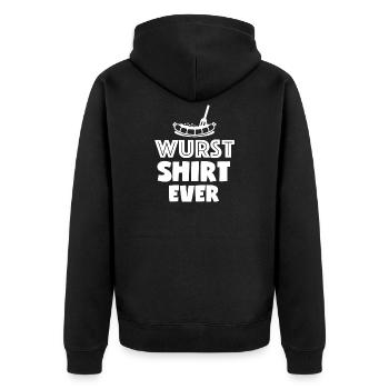 Bayern - Unisex Premium Bio Zip Hoodie - Schwarz - Hinten - Nico (187cm)