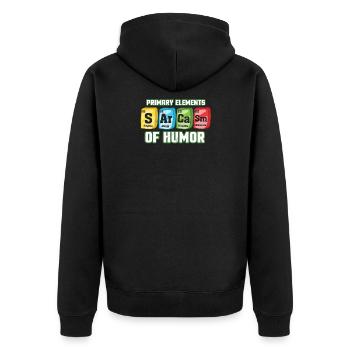 Tableau périodique des sarcasmes - Veste à capuche bio Premium Unisexe - noir - Dos - Nico (187cm)