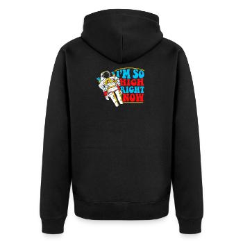 High at the moment T-shirt gave Bong Grass Gift - Unisex Premium Organic Zip Hoodie - black - Back - Nico (187cm)