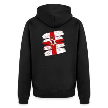 Drapeau de l'Irlande du Nord cadeau pays - Veste à capuche bio Premium Unisexe - noir - Dos - Nico (187cm)