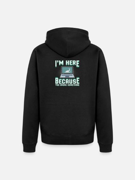 Tech support Computer problem Bug computer scientist - Unisex Premium Organic Zip Hoodie - black