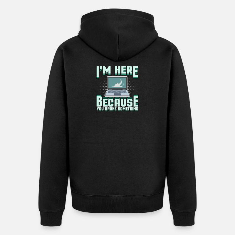 Tech support Computerproblem Bug Informatiker - Unisex Premium Bio Zip Hoodie - Schwarz