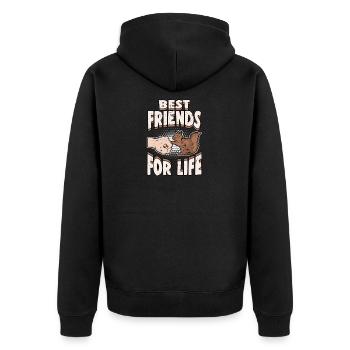 squirrel - Unisex Premium Organic Zip Hoodie - black - Back - Nico (187cm)