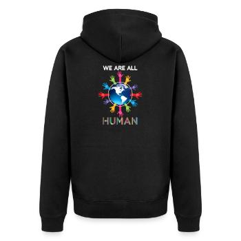 Nous sommes tous un cadeau des droits de l'homme en matière d'égalité LGBT - Veste à capuche bio Premium Unisexe - noir - Dos - Nico (187cm)
