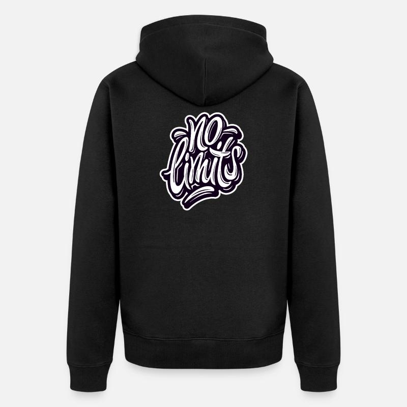 AUCUNE LIMITE Imprimer - Veste à capuche bio Premium Unisexe - noir