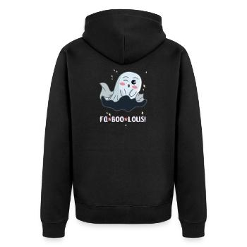 Fabulous spirit - Unisex Premium Organic Zip Hoodie - black - Back - Nico (187cm)