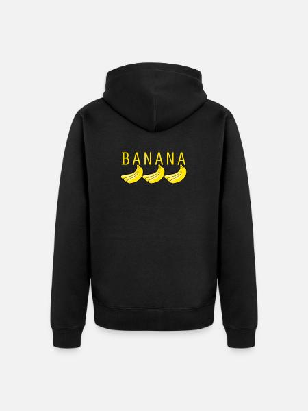 Banana - Unisex Premium Organic Zip Hoodie - black