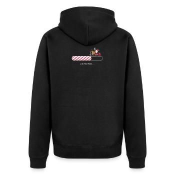 Weihnachten Computer Nerd Geek Gamer Geschenk - Unisex Premium Bio Zip Hoodie - Schwarz - Hinten - Nico (187cm)