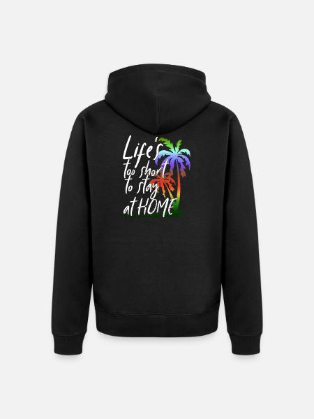 Reisen Um Die Welt Tourist Urlauber Weltenbummler - Unisex Premium Bio Zip Hoodie - Schwarz