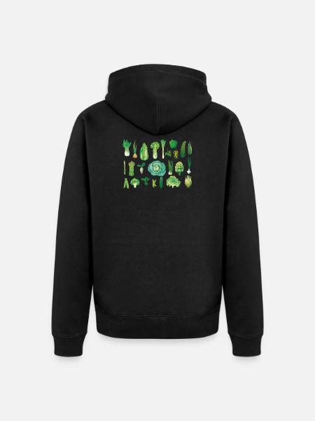 Alle soorten groene groenten - Uniseks Premium bio ziphoodie - zwart
