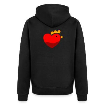 Chicken hen cock chicken holder egg chick small animal - Unisex Premium Organic Zip Hoodie - black - Back - Nico (187cm)