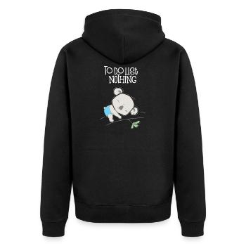 Koala T Shirt To Do List nothing - Unisex Premium Bio Zip Hoodie - Schwarz - Hinten - Nico (187cm)