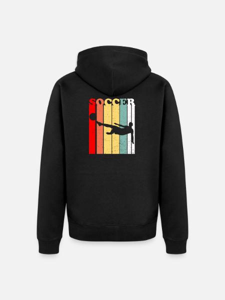 Fußball - Unisex Premium Bio Zip Hoodie - Schwarz