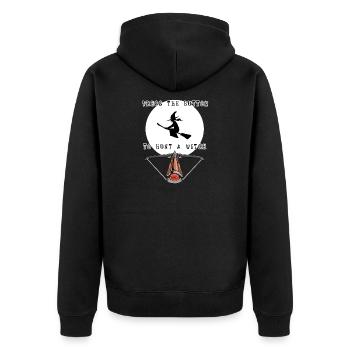 Hunt a witch witches hunt Halloween scary monster - Unisex Premium Organic Zip Hoodie - black - Back - Nico (187cm)