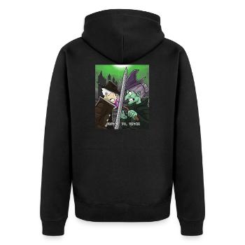 Hunter Vs. Witch witch halloween monster scary - Unisex Premium Organic Zip Hoodie - black - Back - Nico (187cm)