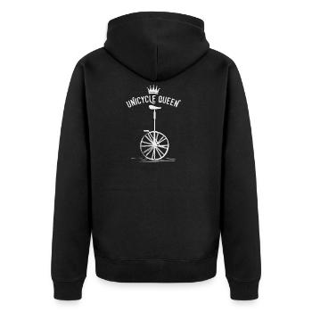 Einrad - Unisex Premium Bio Zip Hoodie - Schwarz - Hinten - Nico (187cm)