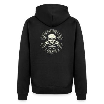 Diesel Power Gear l Blood Sweat Diesel Brother - Unisex Premium Organic Zip Hoodie - black - Back - Nico (187cm)