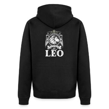 Löwe Sternzeichen sind die Besten Horoskop - Unisex Premium Bio Zip Hoodie - Schwarz - Hinten - Nico (187cm)