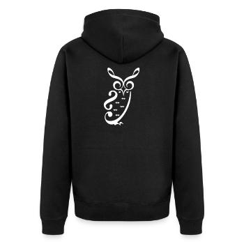 Music owl - conductor, choirmaster, singer, vocals - Unisex Premium Organic Zip Hoodie - black - Back - Nico (187cm)