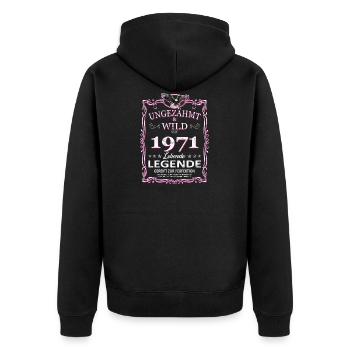 Femme femmes 1971 Anniversaire - Veste à capuche bio Premium Unisexe - noir - Dos - Nico (187cm)