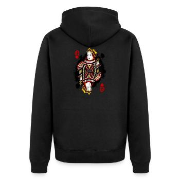 Cœur Lady Poker Card Costume d'Halloween Drôle - Veste à capuche bio Premium Unisexe - noir - Dos - Nico (187cm)