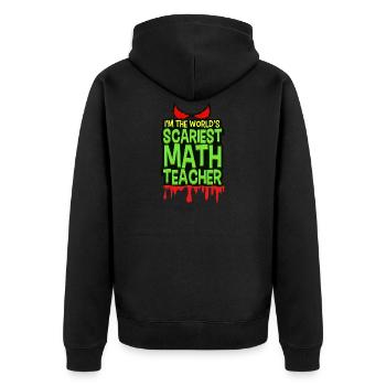 Scariest Math Teacher Mathematics Halloween effrayant - Veste à capuche bio Premium Unisexe - noir - Dos - Nico (187cm)