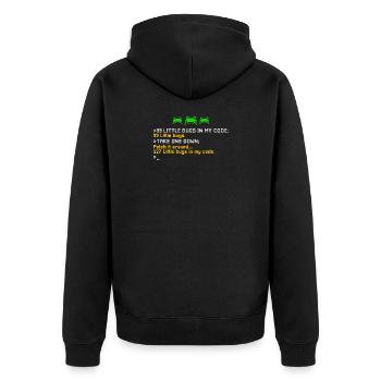 Programmer 99 Little Bugs Programming - Unisex Premium Bio Zip Hoodie - Schwarz - Hinten - Nico (187cm)