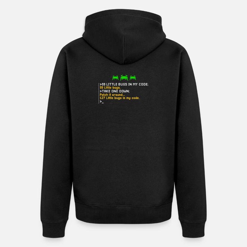 Programmer 99 Little Bugs Programming - Unisex Premium Bio Zip Hoodie - Schwarz