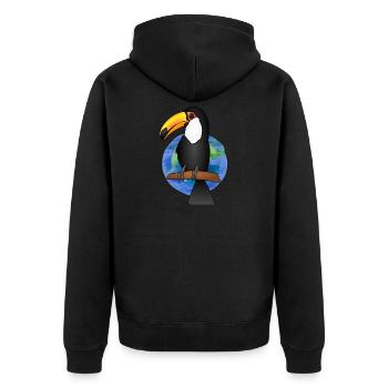 Toucan toucans woodpecker toucan t shirt - Unisex Premium Organic Zip Hoodie - black - Back - Nico (187cm)
