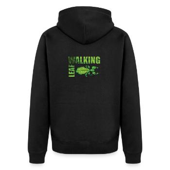 Changing leaf with lettering - Unisex Premium Organic Zip Hoodie - black - Back - Nico (187cm)