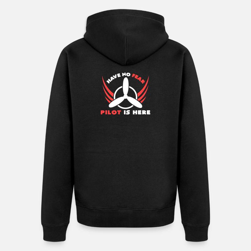 Pilot - Unisex Premium Bio Zip Hoodie - Schwarz