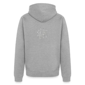 Geometrische Formen Vierecke - Unisex Premium Bio Zip Hoodie - Grau meliert - Hinten - Nico (187cm)