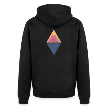 Geometrische Formen Dreiecke - Unisex Premium Bio Zip Hoodie - Schwarz - Hinten - Nico (187cm)