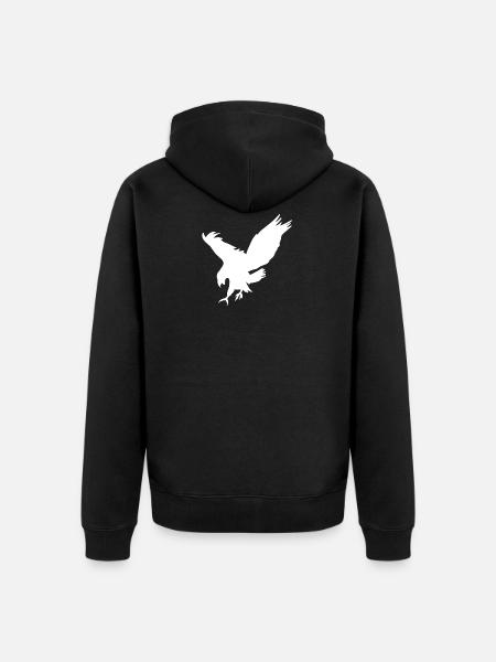 The white eagle - Unisex Premium Organic Zip Hoodie - black
