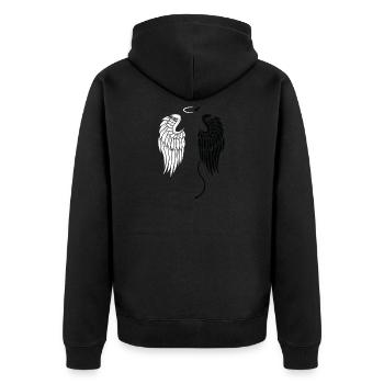 Angel Wings Angel Devil T-Shirt Gift Wife - Unisex Premium Organic Zip Hoodie - black - Back - Nico (187cm)