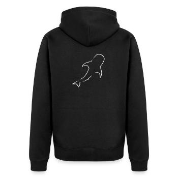 XASTY whale shark whale diving scuba diving freediving - Unisex Premium Organic Zip Hoodie - black - Back - Nico (187cm)