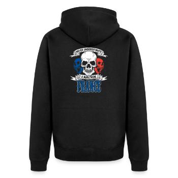Idée cadeau bannière drapeau France - Veste à capuche bio Premium Unisexe - noir - Dos - Nico (187cm)