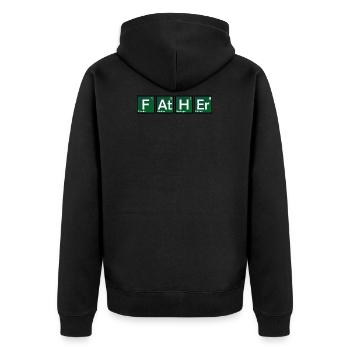Father Chemistry Chemie Nerd Geek Periodic table - Unisex Premium Bio Zip Hoodie - Schwarz - Hinten - Nico (187cm)